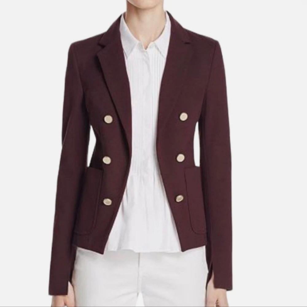 Theory Revolve Jontia K Open Front Blazer Jacket Burgundy Garnet Women's Size 0